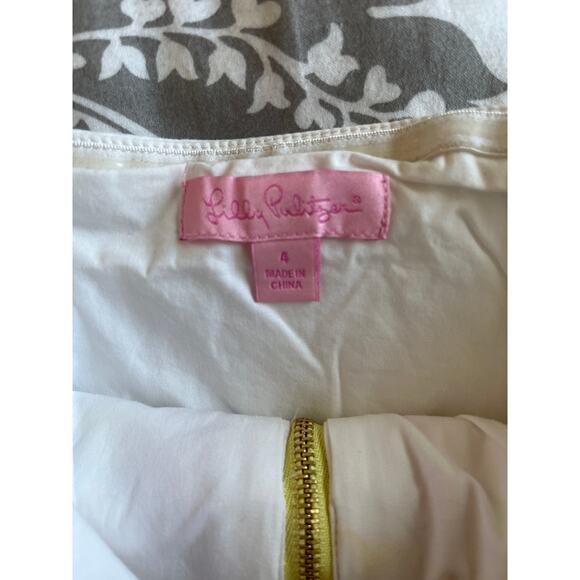 LILLY PULITZER Wesley White Zip It Panel Embroidery Strapless Dress - Picture 5 of 7